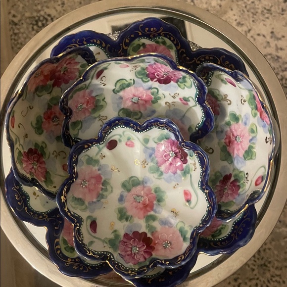 Handmade Other - Vintage LOTUS FlowerJapanese Ceramic BOWLS(5)